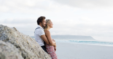 Couple looking at sea