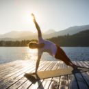 Yoga on lake