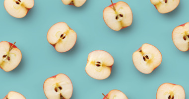 High Angle View Of Fruits Against Blue Background