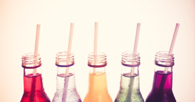 close up cool colorful drink in vintage style