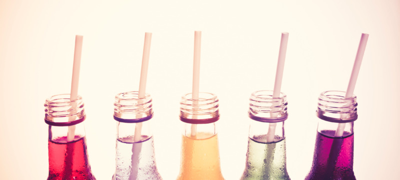 close up cool colorful drink in vintage style
