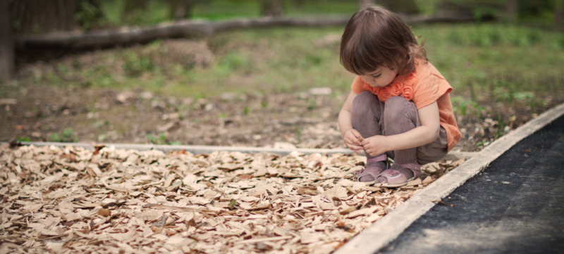 Sitting lonely child