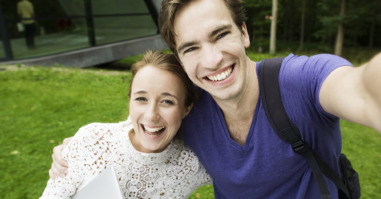 University students on campus