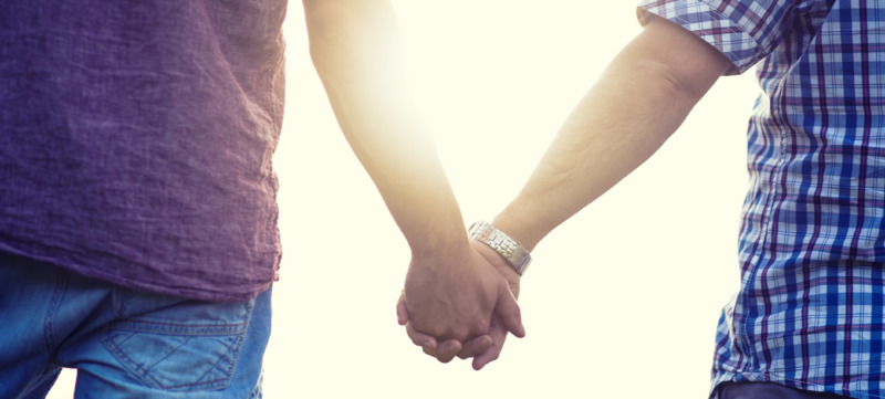 Gay couple enjoying summer