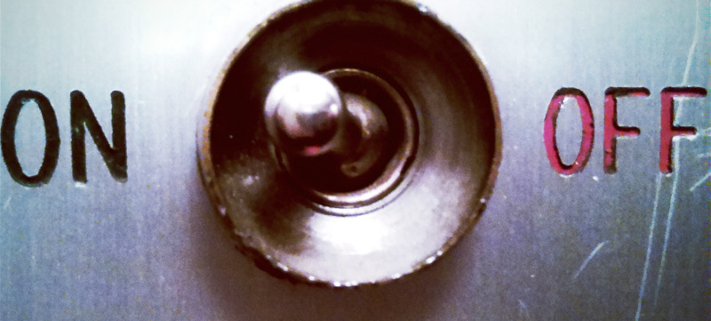 Close-Up Of On And Off Switch