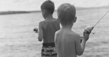 Two Young Boys Fishing