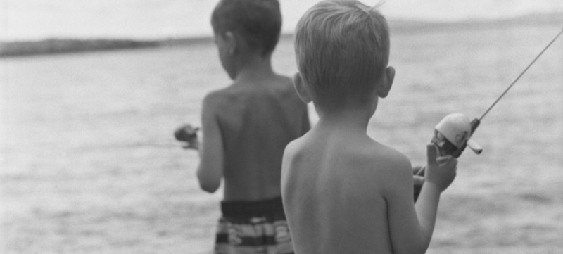 Two Young Boys Fishing