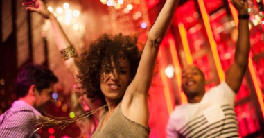 Friends dancing at nightclub