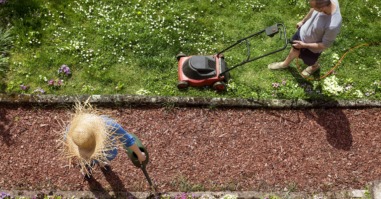 Couple gardening in spring