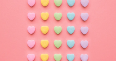 Love Hearts Background Valentine’s Day Background With Rainbow Candy Hearts