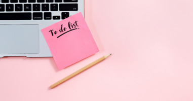 Directly Above Shot Of To Do List On Laptop