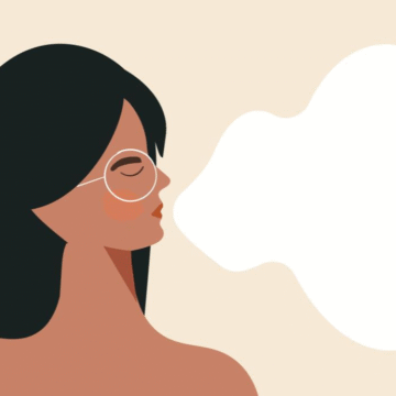 illustratie van iemand die ademt om haar zenuwstelsel te kalmeren