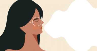 illustratie van iemand die ademt om haar zenuwstelsel te kalmeren