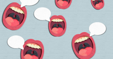 open mouth seamless pattern with speech bubble