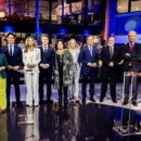 lijsttrekkers tijdens het debat voor de verkiezingen