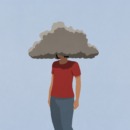 illustratie van iemand die een ontevreden gevoel heeft