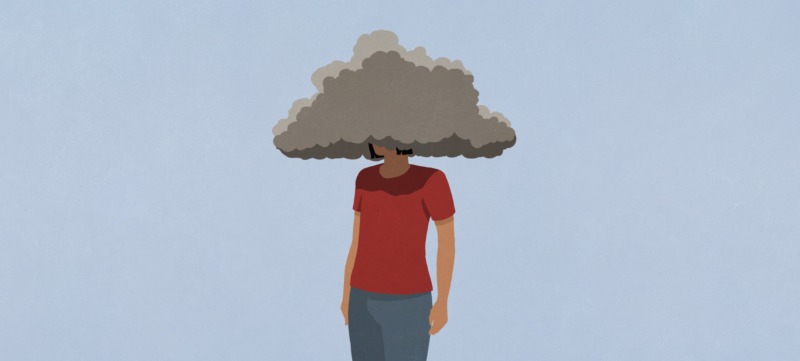 illustratie van iemand die een ontevreden gevoel heeft