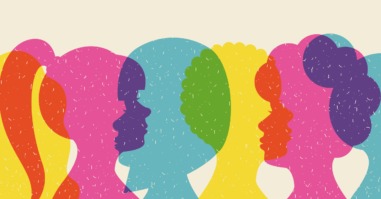 illustratie van verschillende gezichten die elkaar beinvloeden als een symbool voor manipulatief gedrag