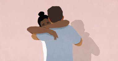 mensen troosten elkaar