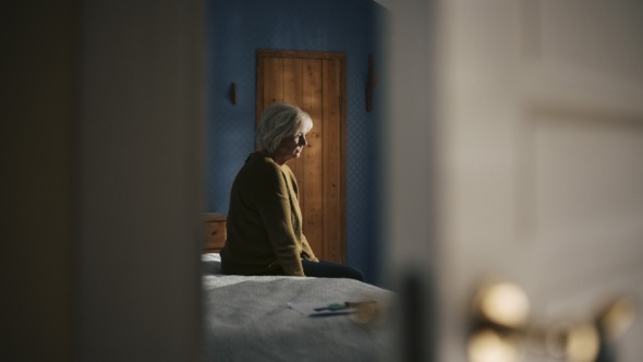 vrouw voelt zich afgevlakt