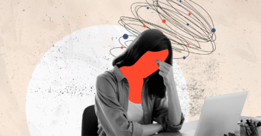 Vrouw overprikkeld tijdens werk