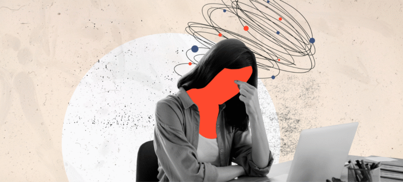 Vrouw overprikkeld tijdens werk