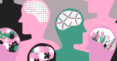 Illustratie van mensen met verschillende breinen