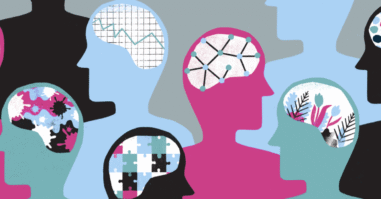 illustratie van mensen met hersenen die op andere manieren werken