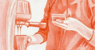 illustratie van iemand met versnipperde aandacht die op haar telefoon zit