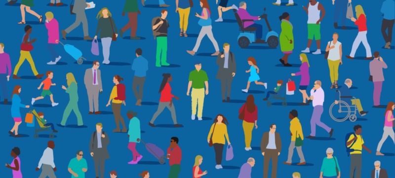 illustratie van een diverse groep mensen