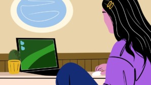 vrouw aan het werk op haar laptop