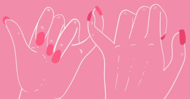 illustratie van twee handen die elkaar vasthouden, neurodiversiteit in relaties