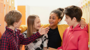 tieners op middelbare school