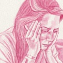 illustratie van een vrouw die zich onzeker voelt