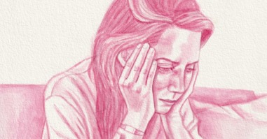 illustratie van een vrouw die zich onzeker voelt
