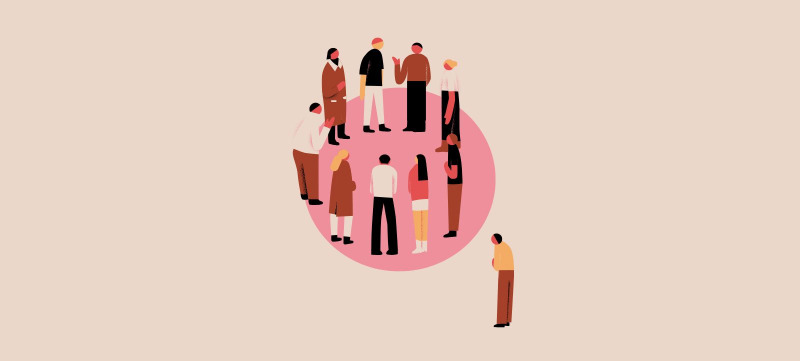 illustratie groepsgesprek, polarisatie